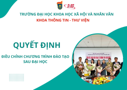 Quyết định điều chỉnh chương trình đào tạo Thạc sĩ định hướng ứng dụng ngành Khoa học Thông tin - Thư viện